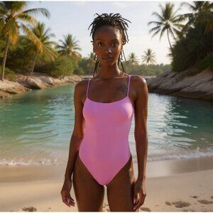 Victoria’s Secret Satin Scoop One-Piece Swimsuit | Purple Lace-Up XL NWT